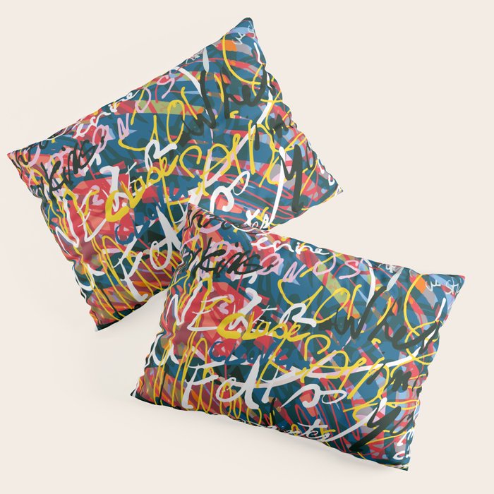 Graffiti Pop Art Writings Music by Emmanuel Signorino Pillow Sham Gallery Image 3