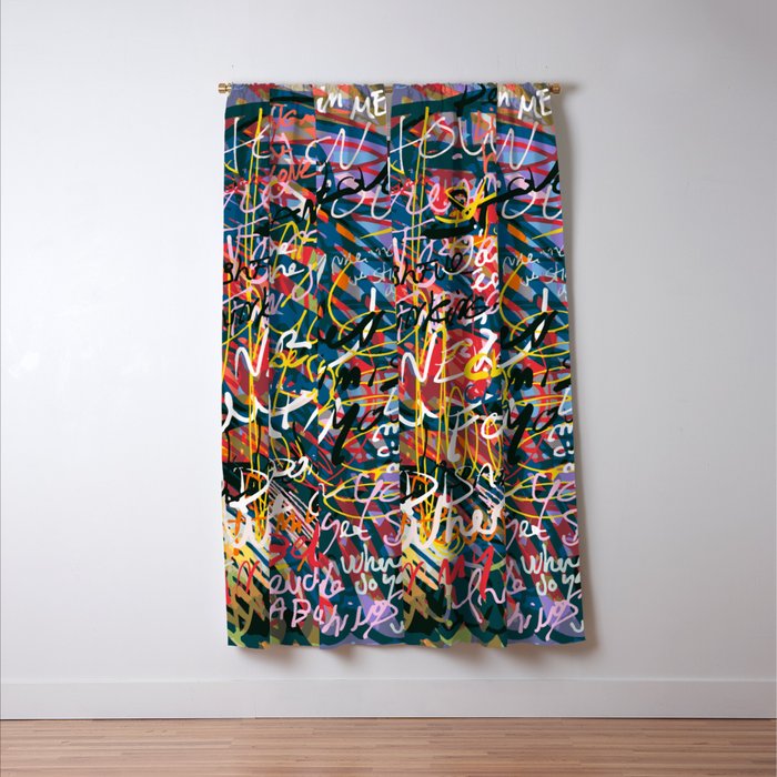 Graffiti Pop Art Writings Music by Emmanuel Signorino Window Curtain Gallery Image 3