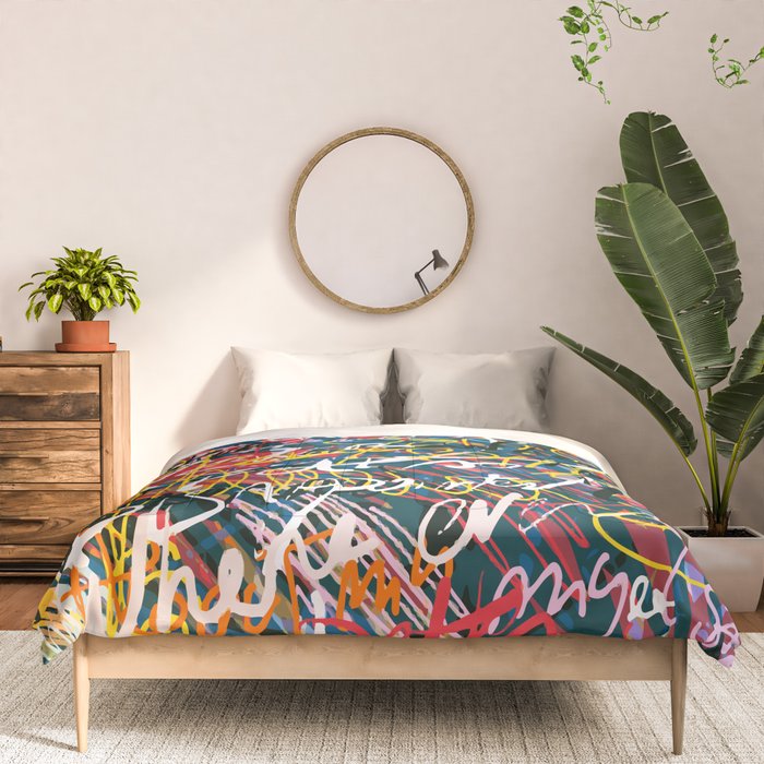 Graffiti Pop Art Writings Music by Emmanuel Signorino Comforter Gallery Image 3