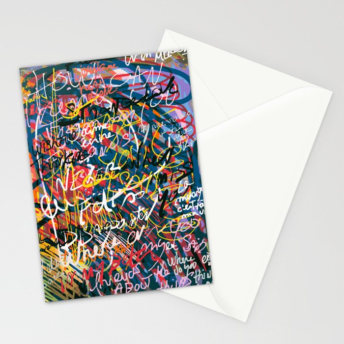 Graffiti Pop Art Writings Music by Emmanuel Signorino Stationery Card Gallery Image 2