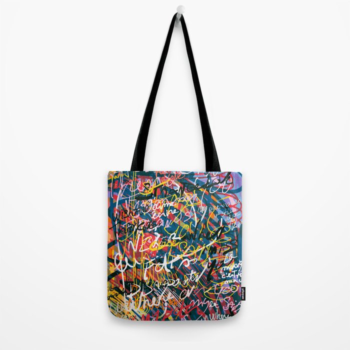 Graffiti Pop Art Writings Music by Emmanuel Signorino Tote Bag Gallery Image 2
