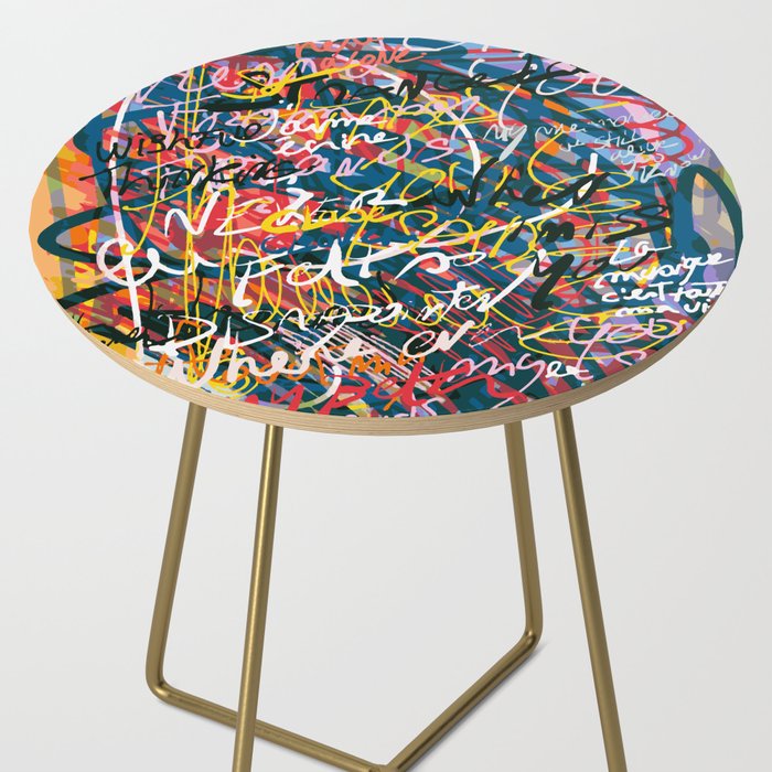 Graffiti Pop Art Writings Music by Emmanuel Signorino Side Table Gallery Image 2