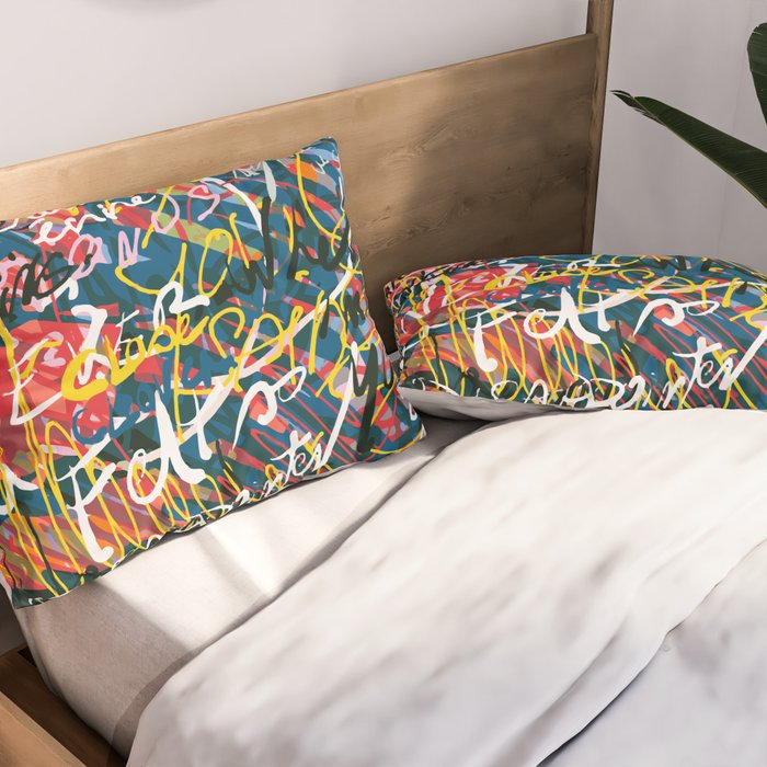 Graffiti Pop Art Writings Music by Emmanuel Signorino Pillow Sham Gallery Image 2