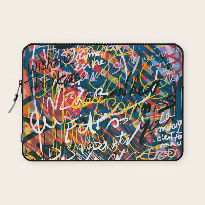 Graffiti Pop Art Writings Music by Emmanuel Signorino Laptop Sleeve Gallery Image 1