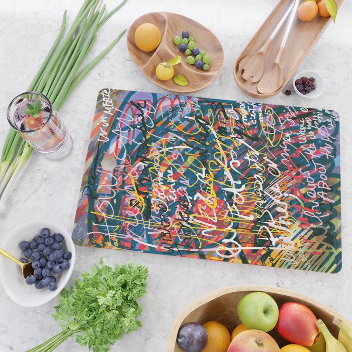 Graffiti Pop Art Writings Music by Emmanuel Signorino Cutting Board Gallery Image 2