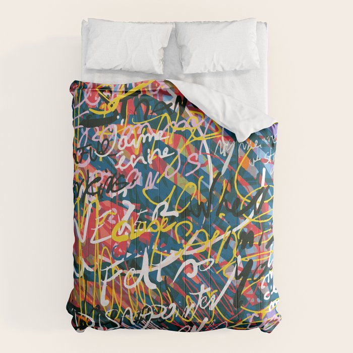 Graffiti Pop Art Writings Music by Emmanuel Signorino Comforter Gallery Image 6