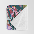 Graffiti Pop Art Writings Music by Emmanuel Signorino Throw Blanket Gallery Image 3