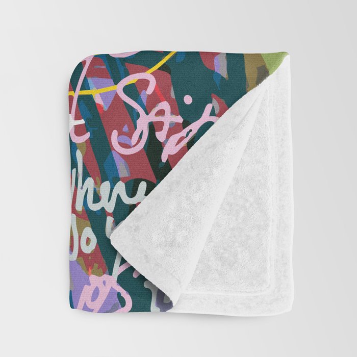Graffiti Pop Art Writings Music by Emmanuel Signorino Throw Blanket Gallery Image 3