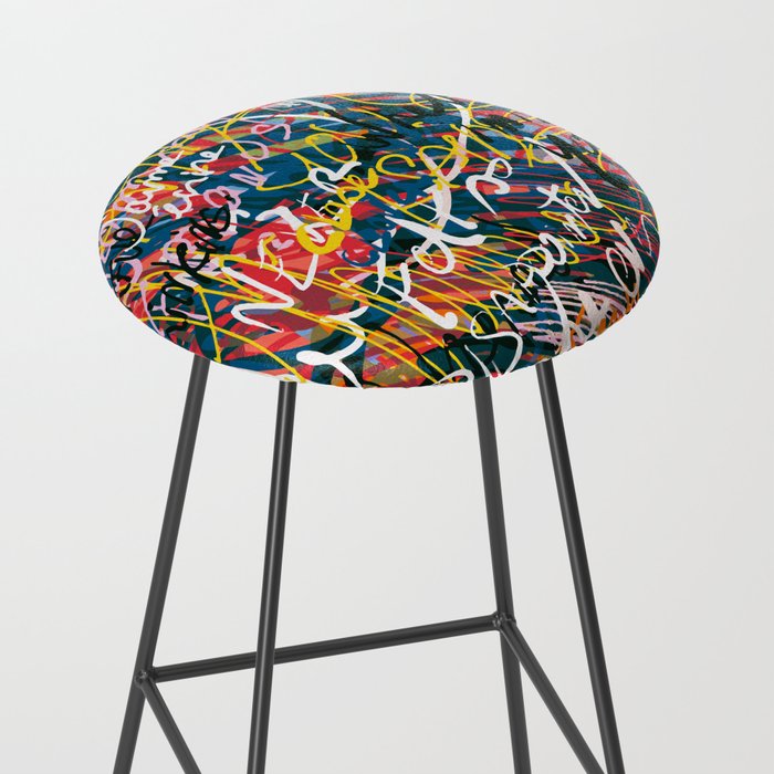 Graffiti Pop Art Writings Music by Emmanuel Signorino Stool Gallery Image 2
