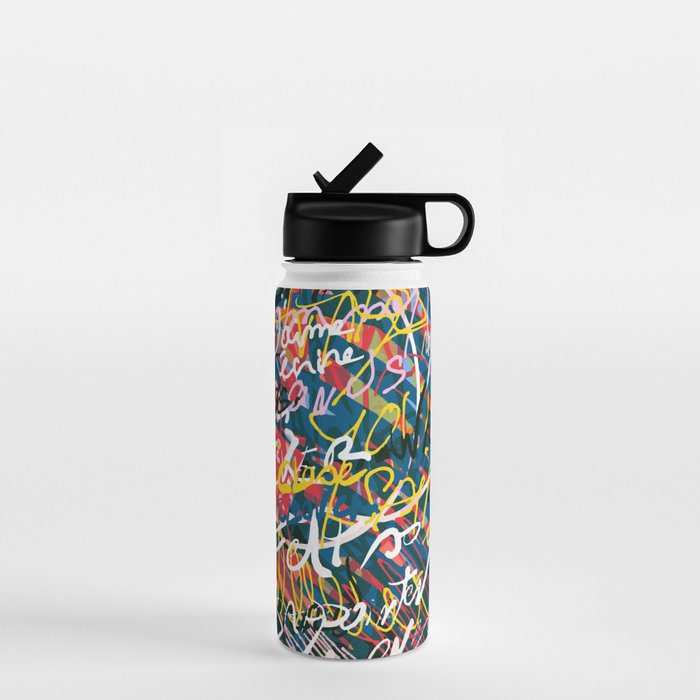 Graffiti Pop Art Writings Music by Emmanuel Signorino Water Bottle Gallery Image 1
