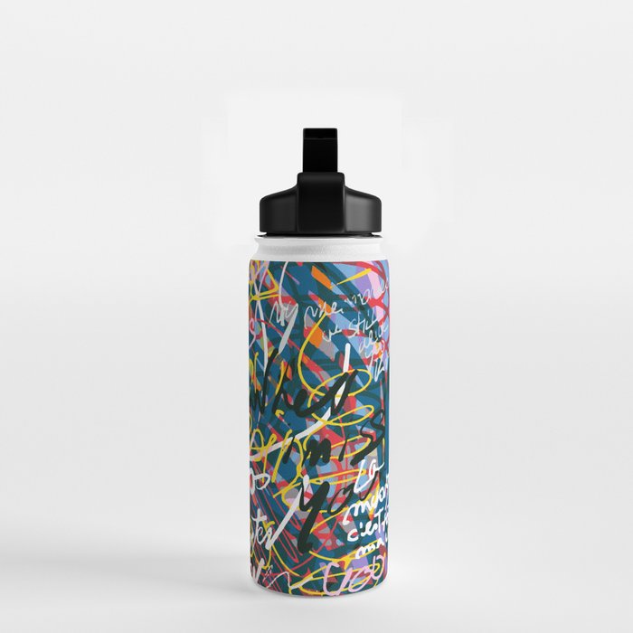Graffiti Pop Art Writings Music by Emmanuel Signorino Water Bottle Gallery Image 2
