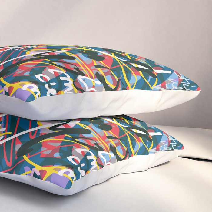 Graffiti Pop Art Writings Music by Emmanuel Signorino Pillow Sham Gallery Image 3