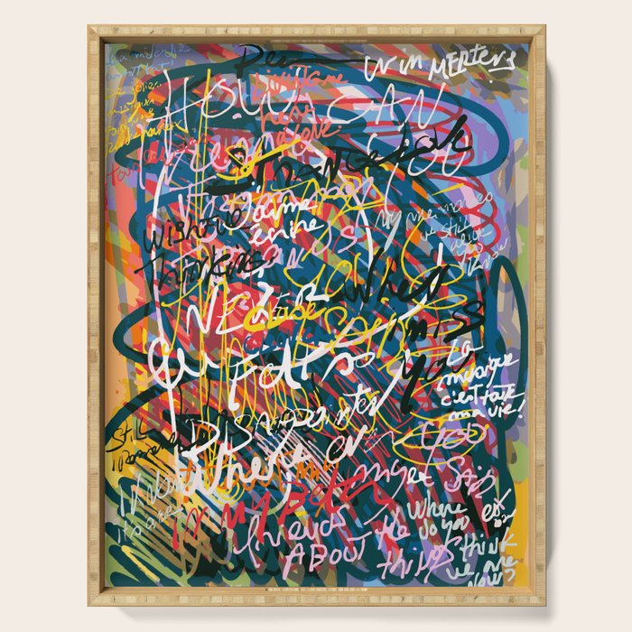 Graffiti Pop Art Writings Music by Emmanuel Signorino Serving Tray Gallery Image 1