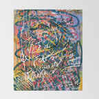 Graffiti Pop Art Writings Music by Emmanuel Signorino Throw Blanket Gallery Image 2