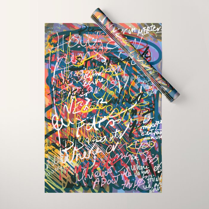 Graffiti Pop Art Writings Music by Emmanuel Signorino Wrapping Paper Gallery Image 1
