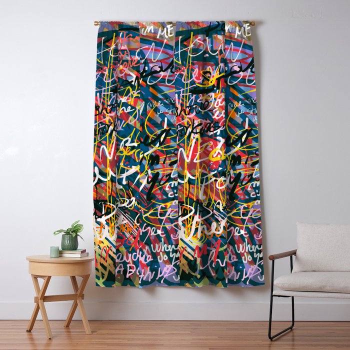 Graffiti Pop Art Writings Music by Emmanuel Signorino Window Curtain Gallery Image 5