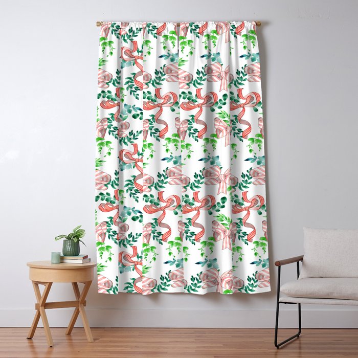 Whimsical Cheerful Bows Plants II Window Curtain Gallery Image 5