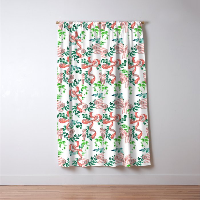 Whimsical Cheerful Bows Plants II Window Curtain Gallery Image 3