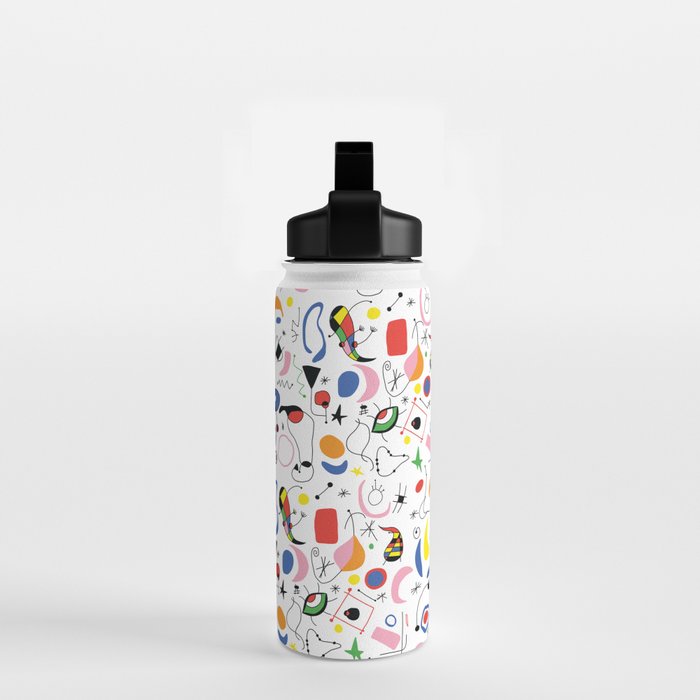 Surealism Art Miro Style Pattern Water Bottle Gallery Image 2