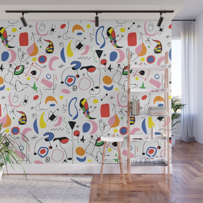 Surealism Art Miro Style Pattern Wall Mural Gallery Image 1