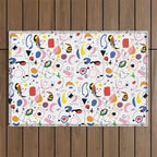Surealism Art Miro Style Pattern Outdoor Rug Gallery Image 1