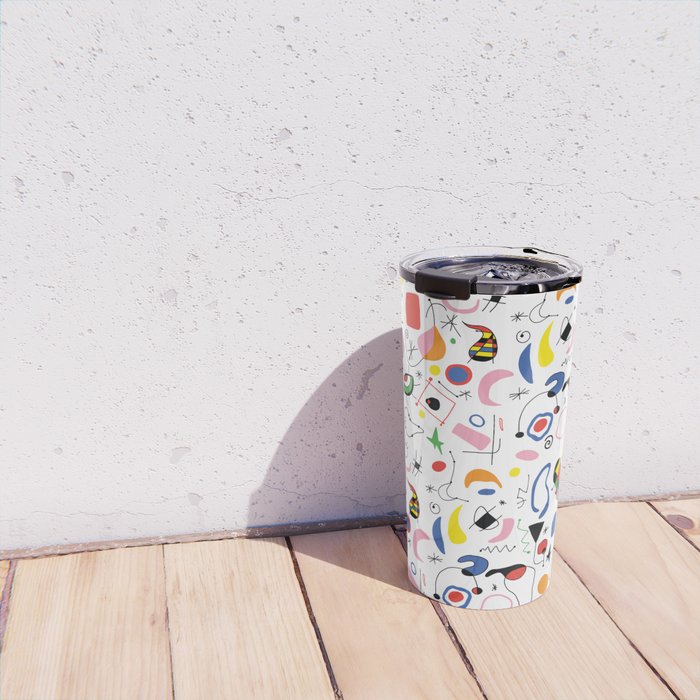 Surealism Art Miro Style Pattern Travel Mug Gallery Image 4