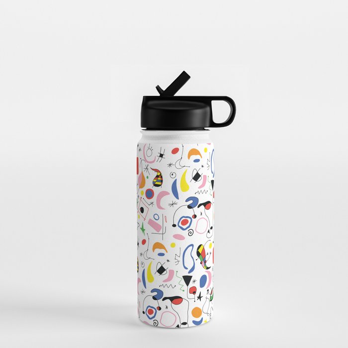 Surealism Art Miro Style Pattern Water Bottle Gallery Image 1