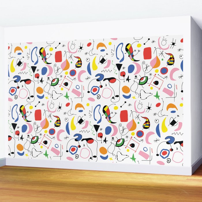 Surealism Art Miro Style Pattern Wall Mural Gallery Image 2