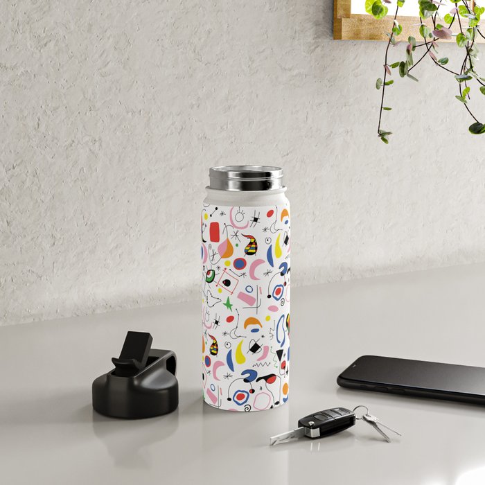 Surealism Art Miro Style Pattern Water Bottle Gallery Image 4