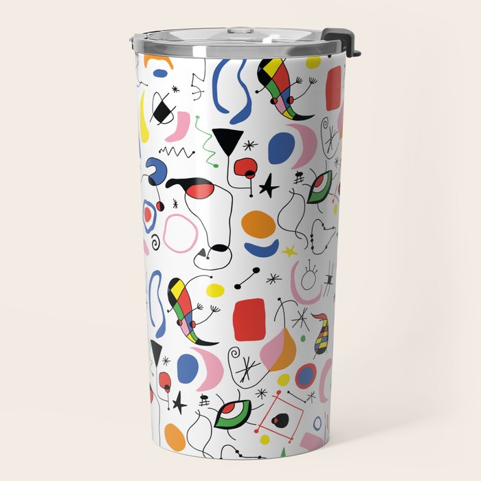 Surealism Art Miro Style Pattern Travel Mug Gallery Image 2