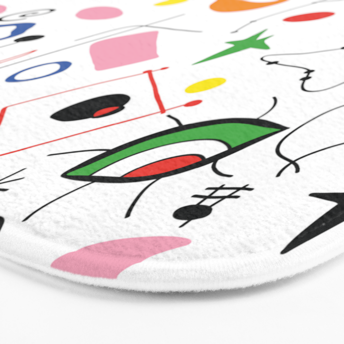 Surealism Art Miro Style Pattern Bath Mat Gallery Image 3