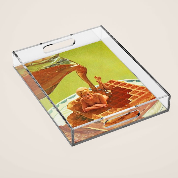 Pour some syrup on me - Breakfast Waffles Acrylic Tray Gallery Image 1