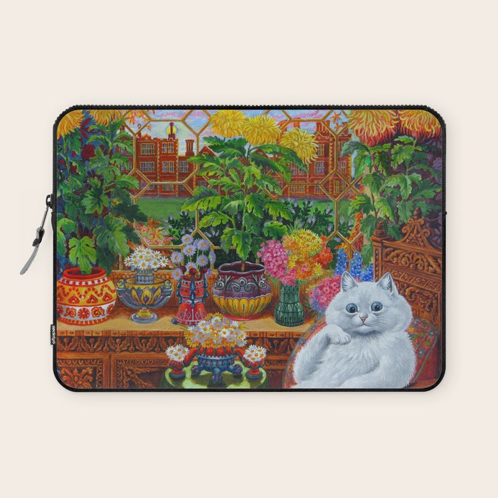 'Master of Cat College' Vintage Cat Art by Louis Wain Laptop Sleeve Gallery Image 1