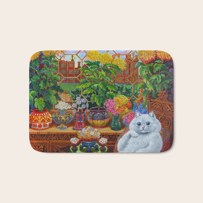 'Master of Cat College' Vintage Cat Art by Louis Wain Bath Mat Gallery Image 1