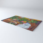 'Master of Cat College' Vintage Cat Art by Louis Wain Rug Gallery Image 3