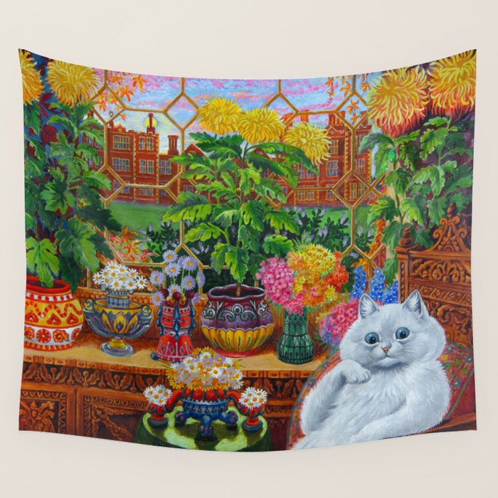'Master of Cat College' Vintage Cat Art by Louis Wain Wall Tapestry Gallery Image 4