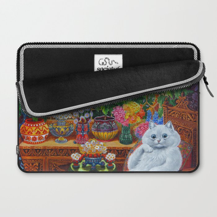 'Master of Cat College' Vintage Cat Art by Louis Wain Laptop Sleeve Gallery Image 2
