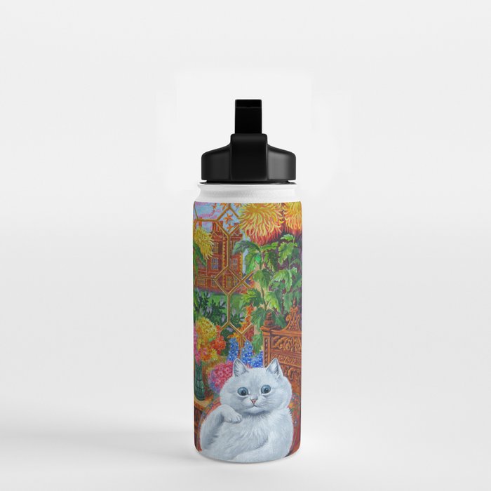 'Master of Cat College' Vintage Cat Art by Louis Wain Water Bottle Gallery Image 2
