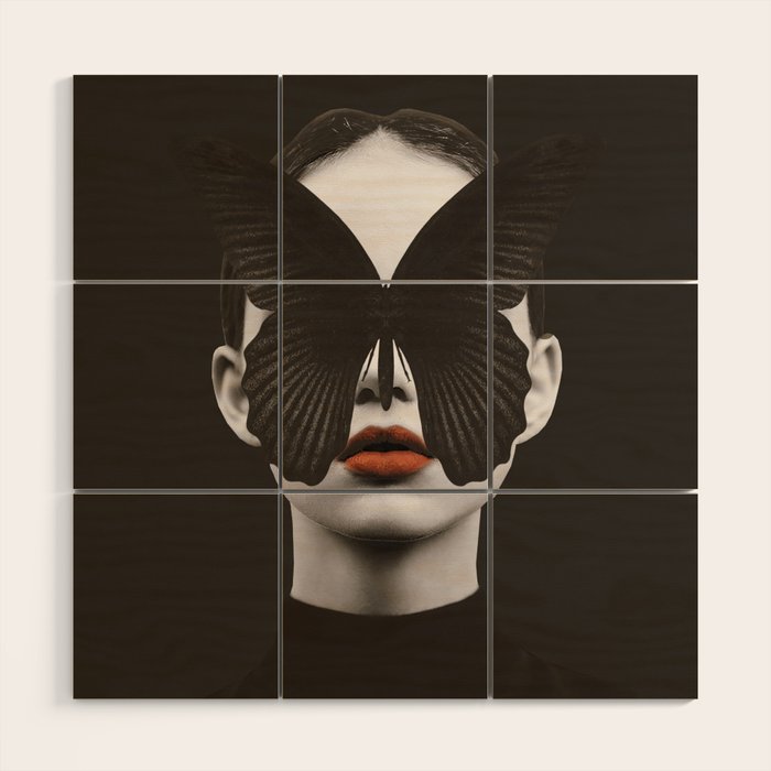 BLACK BUTTERFLY 3 Wood Wall Art Gallery Image 1