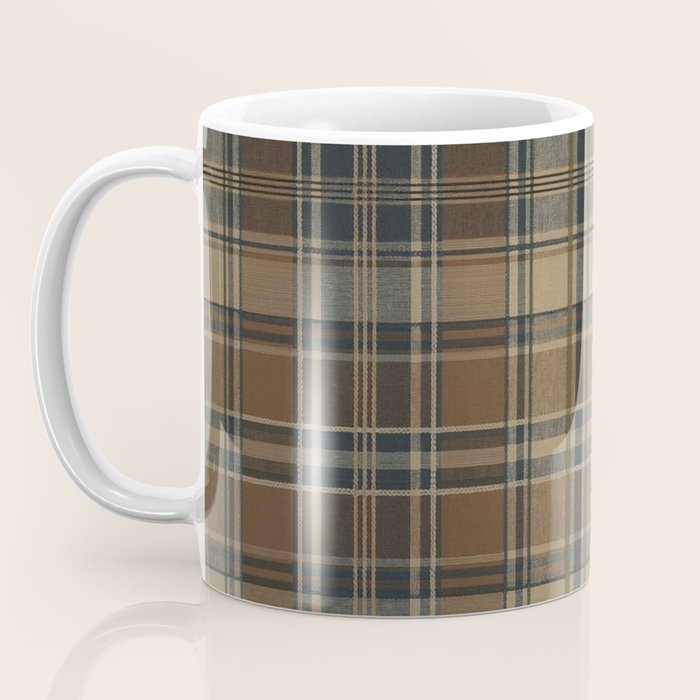 Classical Beige Brown Tartan Plaid Pattern Coffee Mug Gallery Image 3