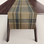 Classical Beige Brown Tartan Plaid Pattern Table Runner Gallery Image 1