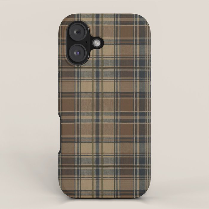 Classical Beige Brown Tartan Plaid Pattern iPhone Case Gallery Image 1