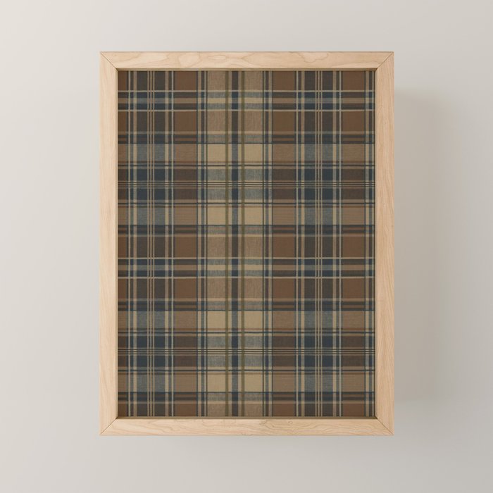 Classical Beige Brown Tartan Plaid Pattern Mini Art Print Gallery Image 1
