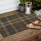 Classical Beige Brown Tartan Plaid Pattern Outdoor Rug Gallery Image 2
