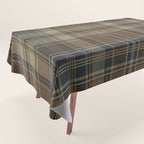 Classical Beige Brown Tartan Plaid Pattern Tablecloth Gallery Image 1