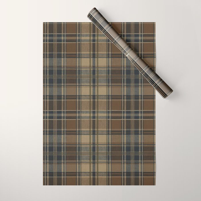 Classical Beige Brown Tartan Plaid Pattern Wrapping Paper Gallery Image 1