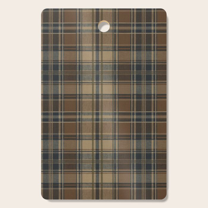 Classical Beige Brown Tartan Plaid Pattern Cutting Board Gallery Image 1