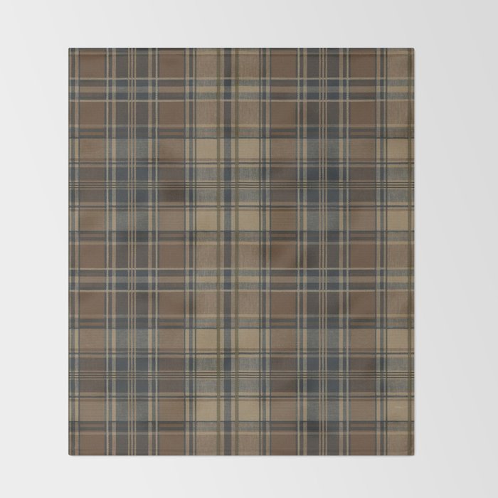 Classical Beige Brown Tartan Plaid Pattern Throw Blanket Gallery Image 2