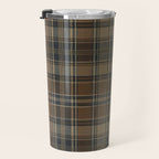 Classical Beige Brown Tartan Plaid Pattern Travel Mug Gallery Image 3