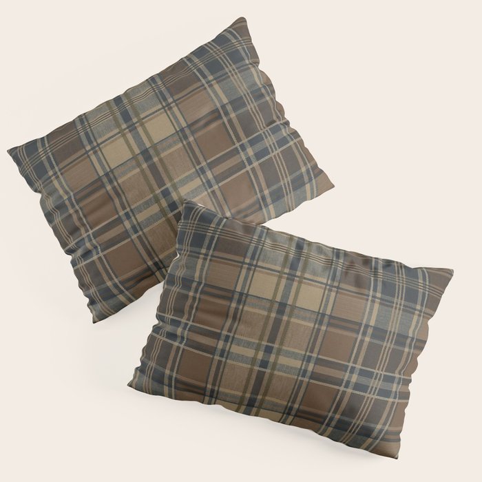 Classical Beige Brown Tartan Plaid Pattern Pillow Sham Gallery Image 3